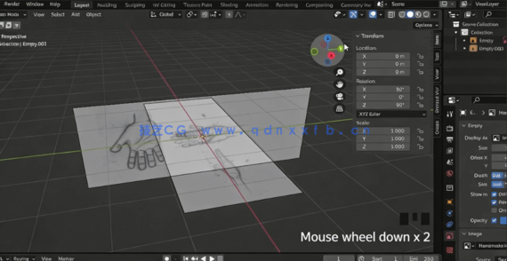 Blender手部低多边形建模技术视频教程(图2) Blender手部低多边形建模技术视频教程(图2)
