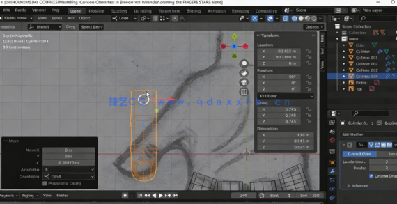 Blender手部低多边形建模技术视频教程(图4) Blender手部低多边形建模技术视频教程(图4)