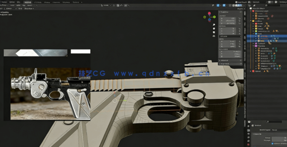 Blender次世代游戏武器道具制作工作流视频教程(图3) Blender次世代游戏武器道具制作工作流视频教程(图3)