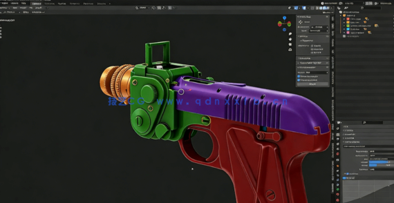 Blender次世代游戏武器道具制作工作流视频教程(图4) Blender次世代游戏武器道具制作工作流视频教程(图4)