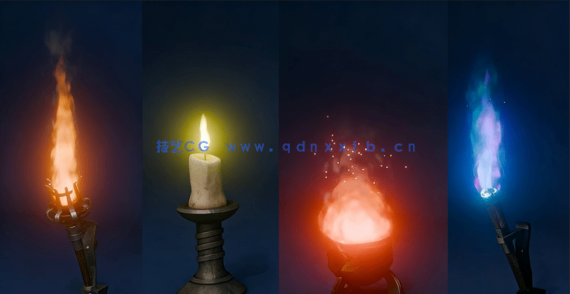 Blender几何节点逼真火焰动画特效制作视频教程(图3) Blender几何节点逼真火焰动画特效制作视频教程(图3)
