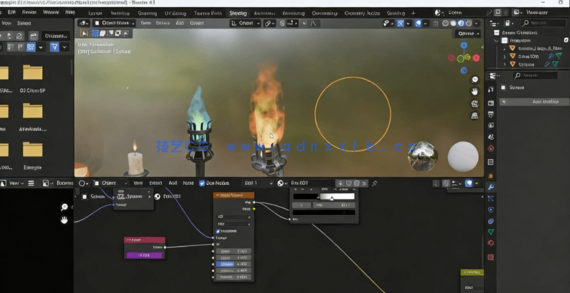 Blender几何节点逼真火焰动画特效制作视频教程(图4) Blender几何节点逼真火焰动画特效制作视频教程(图4)