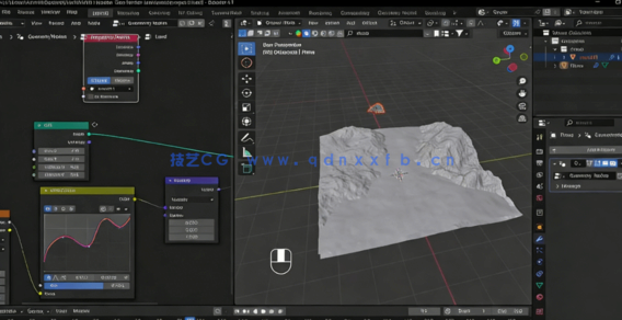 Blender几何节点创建基础地形景观视频教程(图5) Blender几何节点创建基础地形景观视频教程(图5)