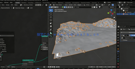 Blender几何节点创建基础地形景观视频教程(图6) Blender几何节点创建基础地形景观视频教程(图6)