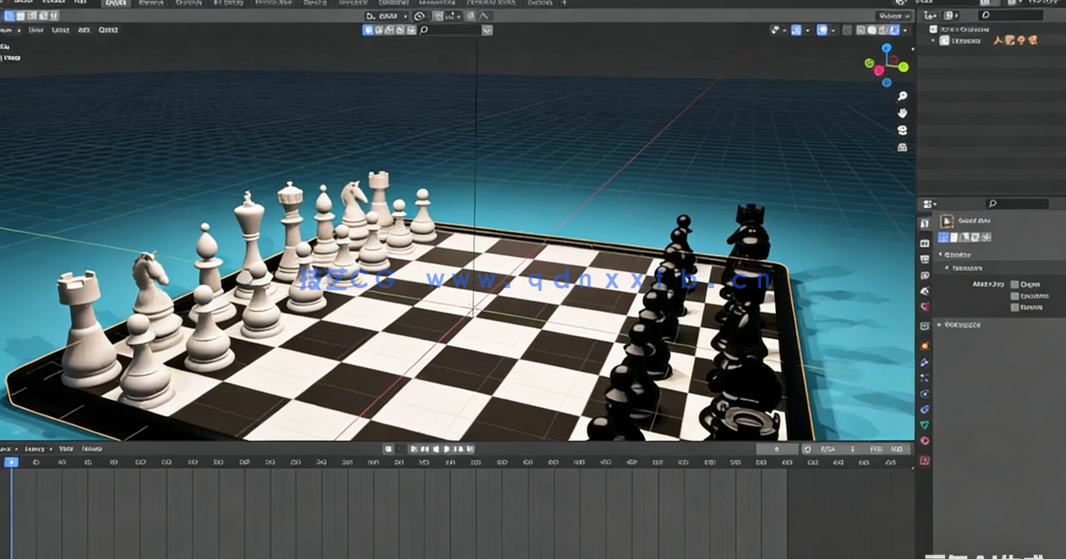 Blender国际象棋场景实例训练视频教程(图3) Blender国际象棋场景实例训练视频教程(图3)