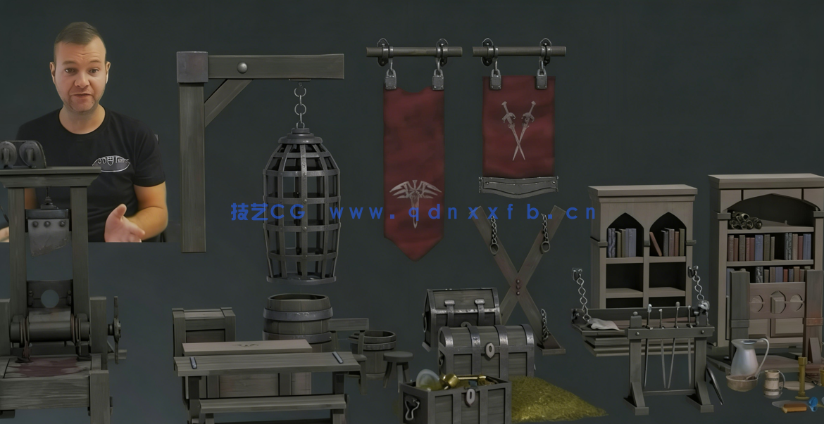 Blender与UE地下城游戏道具制作流程视频教程 (图2) Blender与UE地下城游戏道具制作流程视频教程 (图2)