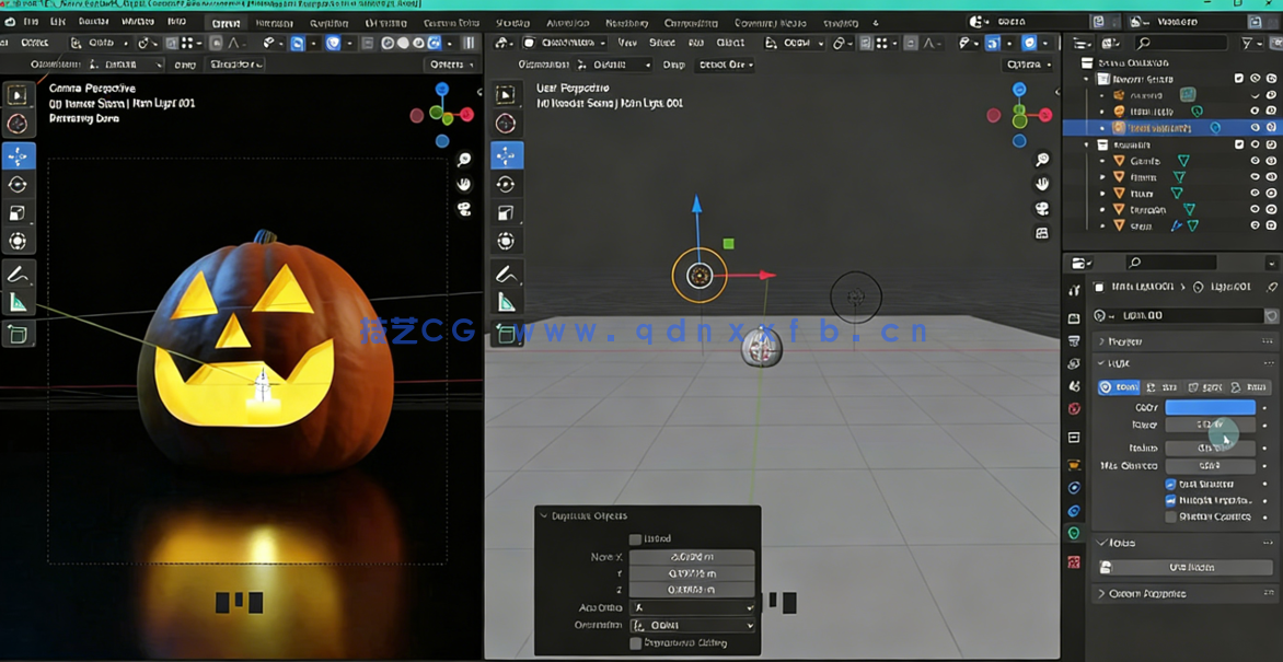 Blender万圣节杰克南瓜灯笼完整实例制作视频教程(图4) Blender万圣节杰克南瓜灯笼完整实例制作视频教程(图4)
