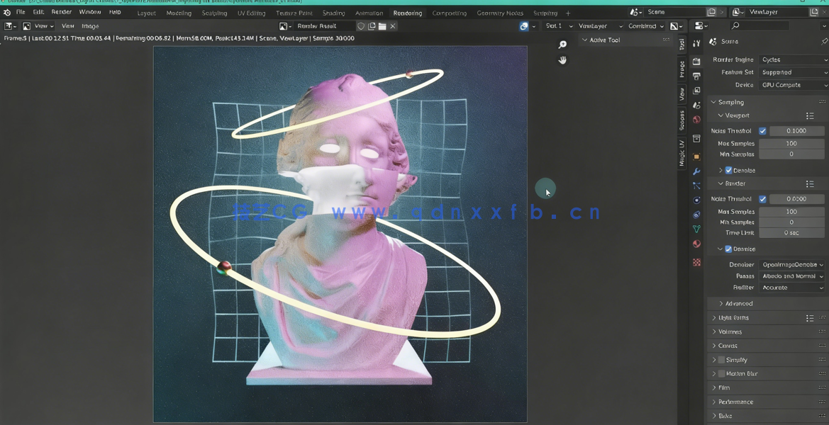 Blender复古霓虹波动画实例制作视频教程(图2) Blender复古霓虹波动画实例制作视频教程(图2)