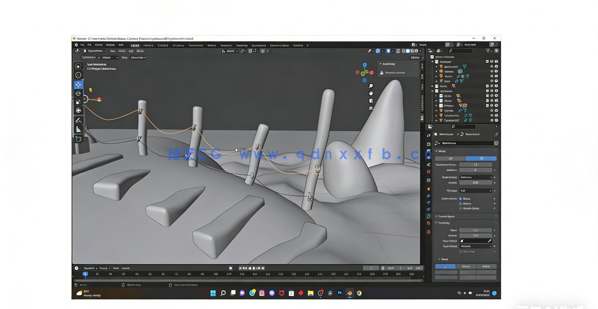 Blender灯塔场景风格化建模实例制作视频教程(图3) Blender灯塔场景风格化建模实例制作视频教程(图3)