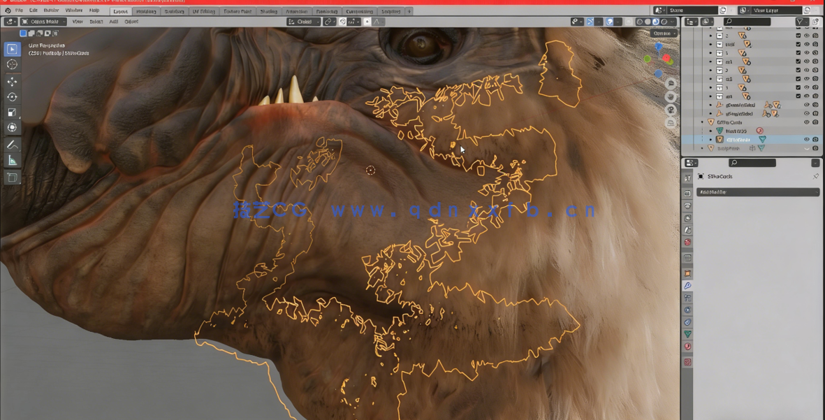 Blender麋鹿动物毛发实时制作视频教程(图4) Blender麋鹿动物毛发实时制作视频教程(图4)