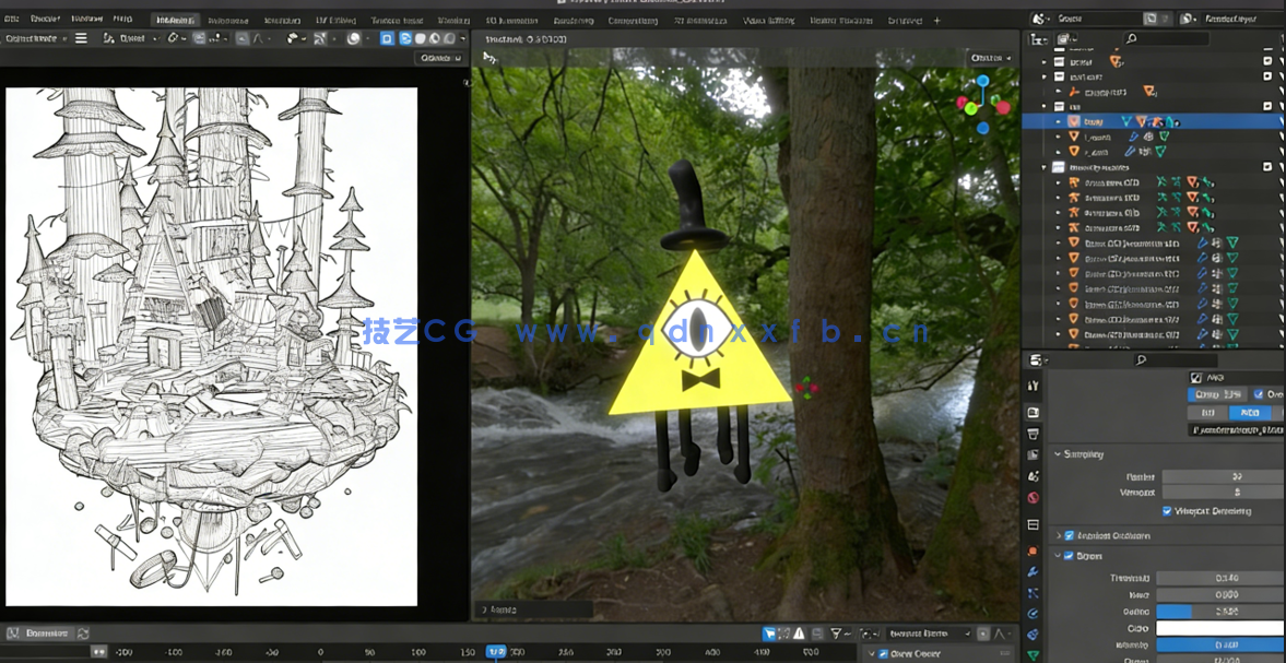Blender神秘小屋完整实例制作训练视频教程(图4) Blender神秘小屋完整实例制作训练视频教程(图4)