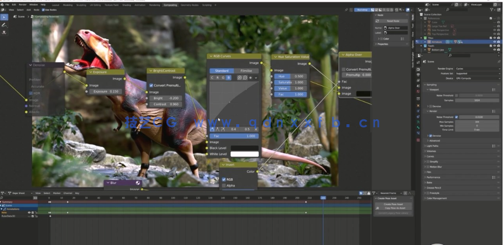 Blender 3.0+暴龙从建模到贴图完整实例制作视频教程(图2) Blender 3.0+暴龙从建模到贴图完整实例制作视频教程(图2)
