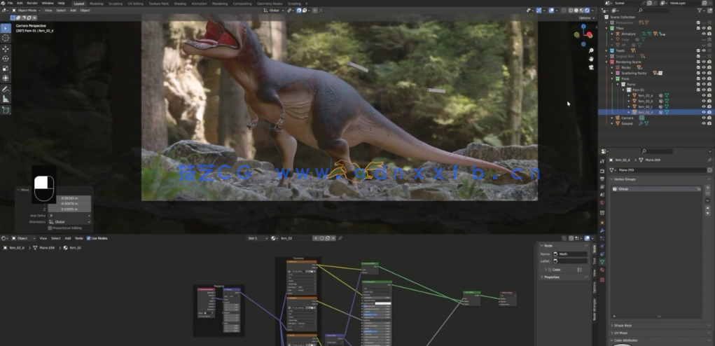 Blender 3.0+暴龙从建模到贴图完整实例制作视频教程(图4) Blender 3.0+暴龙从建模到贴图完整实例制作视频教程(图4)