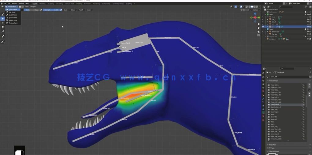Blender 3.0+暴龙从建模到贴图完整实例制作视频教程(图5) Blender 3.0+暴龙从建模到贴图完整实例制作视频教程(图5)