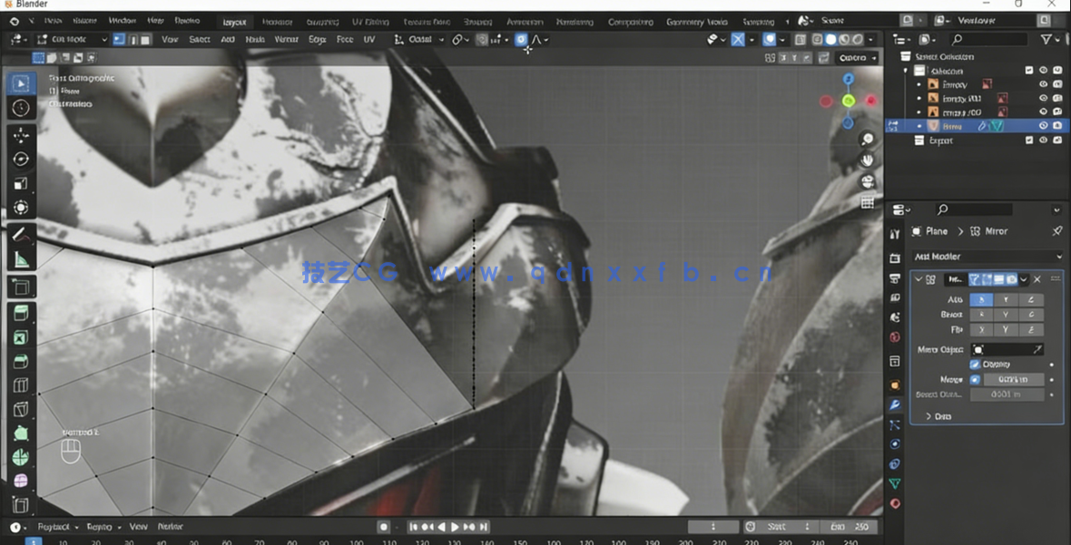 Blender与Substance Painter游戏头盔制作视频教程(图4) Blender与Substance Painter游戏头盔制作视频教程(图4)