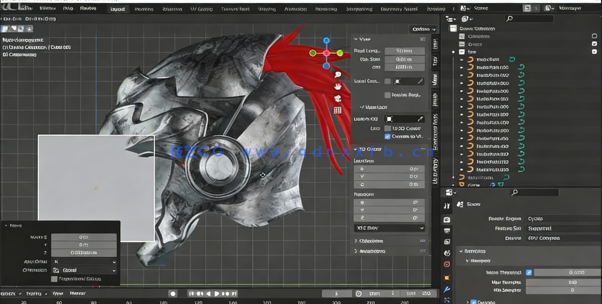 Blender与Substance Painter游戏头盔制作视频教程(图5) Blender与Substance Painter游戏头盔制作视频教程(图5)