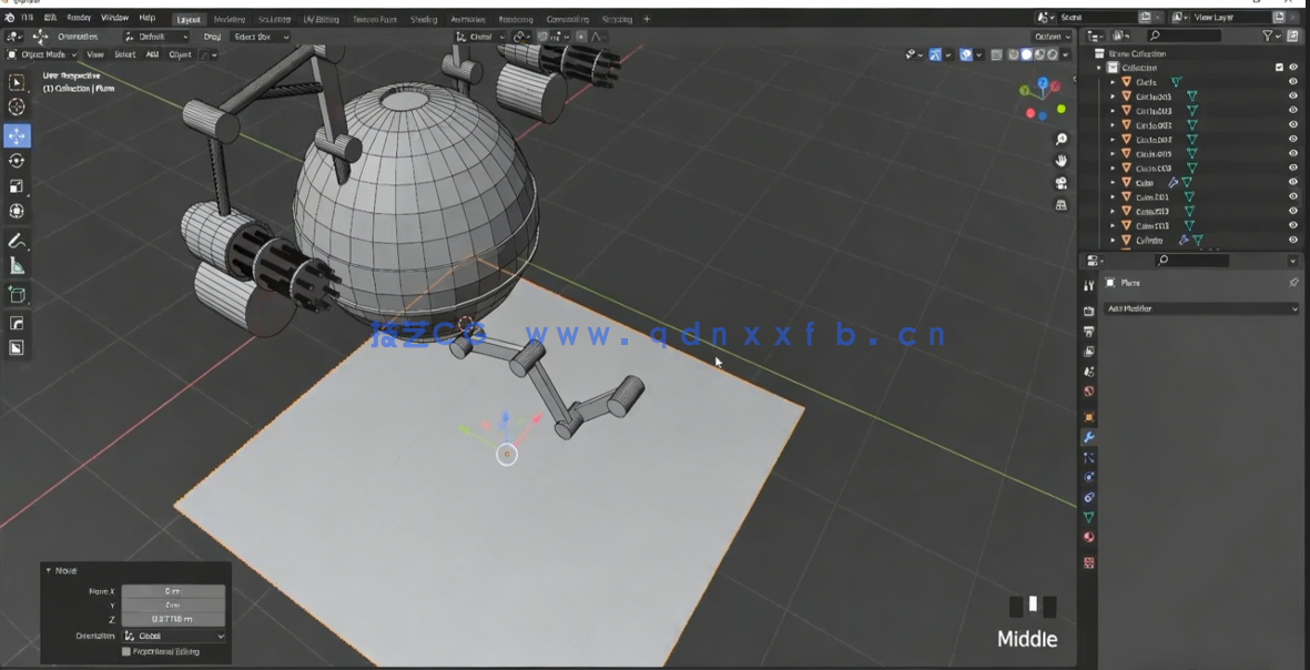 Blender科幻战争机器人完整建模技术视频课程(图3) Blender科幻战争机器人完整建模技术视频课程(图3)