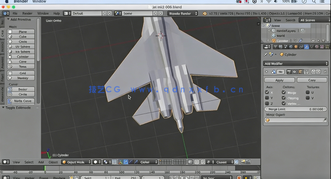Blender逼真喷气式飞机实例制作视频课程 (图2) Blender逼真喷气式飞机实例制作视频课程 (图2)