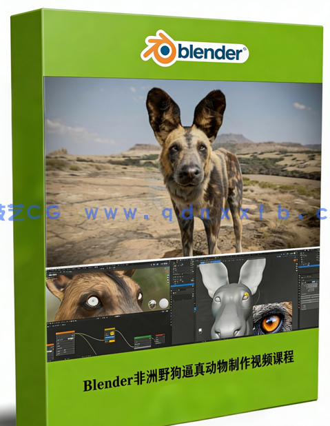 Blender非洲野狗逼真动物完整制作流程视频课程 (图1) Blender非洲野狗逼真动物完整制作流程视频课程 (图1)