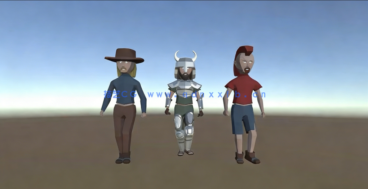 Blender中为Unity进行低多边形角色建模和动画制作视频课程(图5) Blender中为Unity进行低多边形角色建模和动画制作视频课程(图5)