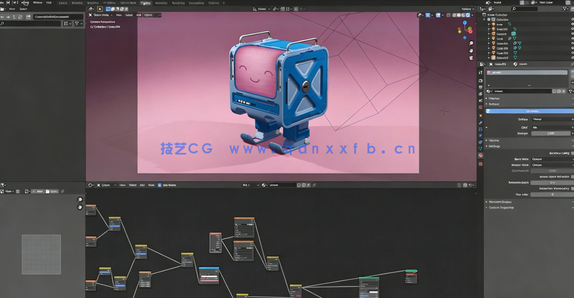 Blender可爱小盒子机器人实例制作视频教程(图5) Blender可爱小盒子机器人实例制作视频教程(图5)