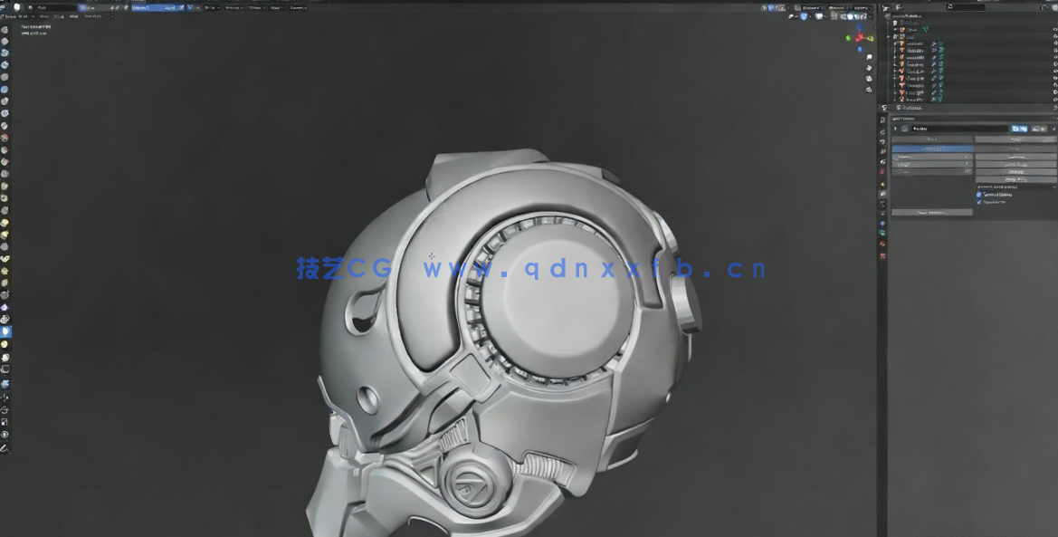 Blender科幻头盔建模实例制作视频教程 (图3) Blender科幻头盔建模实例制作视频教程 (图3)