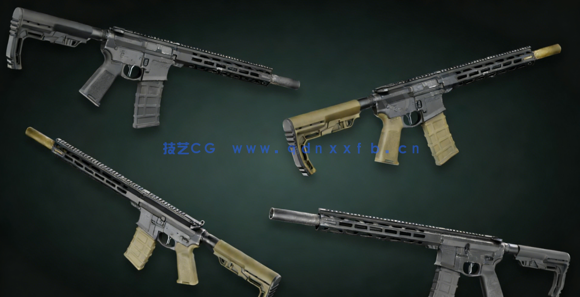 Blender游戏武器AR-15机枪完整制作流程视频教程 (图2) Blender游戏武器AR-15机枪完整制作流程视频教程 (图2)