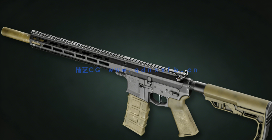 Blender游戏武器AR-15机枪完整制作流程视频教程 (图3) Blender游戏武器AR-15机枪完整制作流程视频教程 (图3)