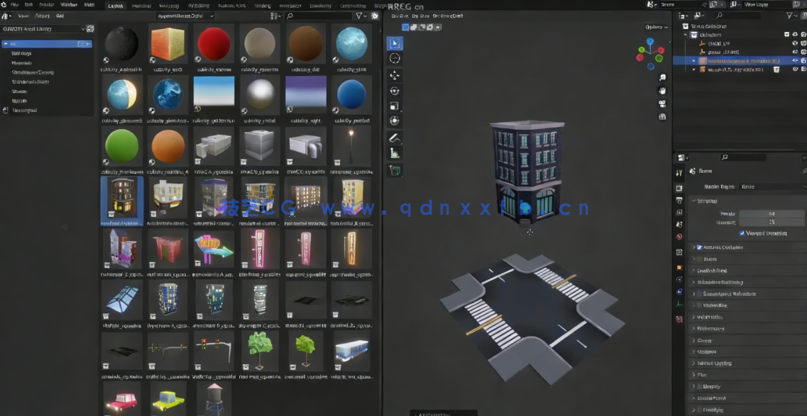 Blender可爱卡通风格城市大型场景制作视频教程(图6) Blender可爱卡通风格城市大型场景制作视频教程(图6)