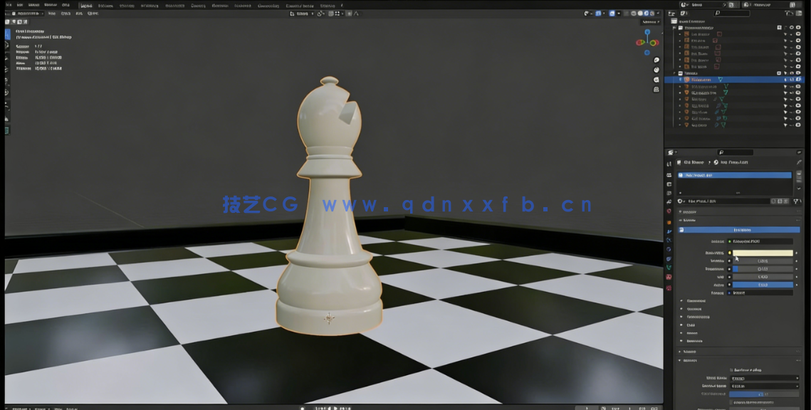 Blender国际象棋棋盘器具实例制作视频教程(图2) Blender国际象棋棋盘器具实例制作视频教程(图2)