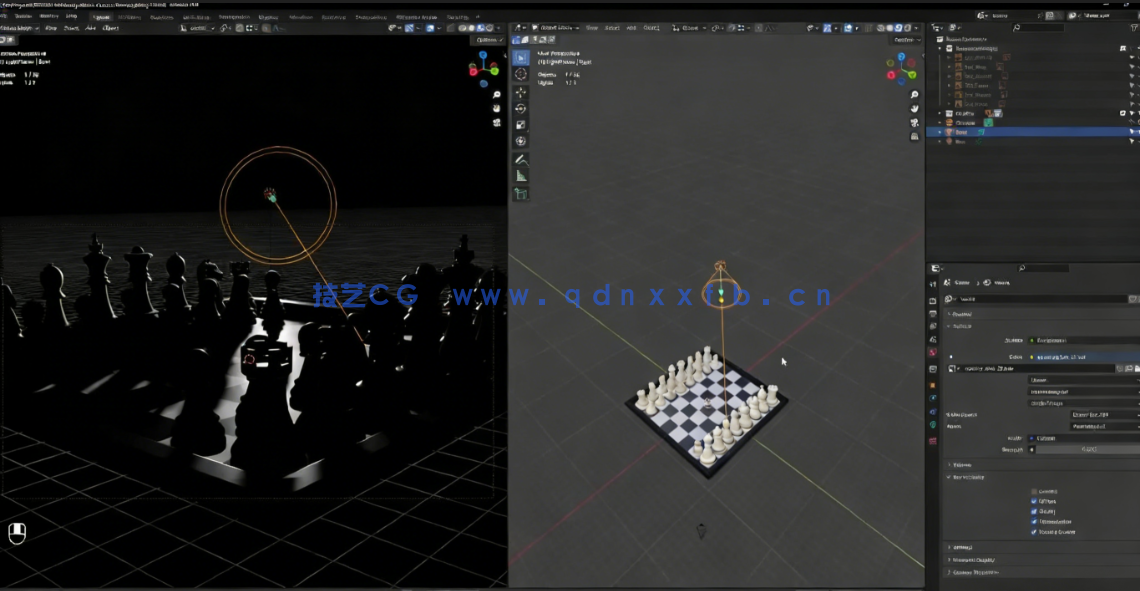 Blender国际象棋棋盘器具实例制作视频教程(图3) Blender国际象棋棋盘器具实例制作视频教程(图3)