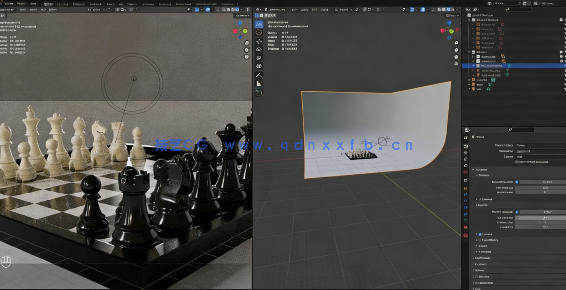 Blender国际象棋棋盘器具实例制作视频教程(图5) Blender国际象棋棋盘器具实例制作视频教程(图5)