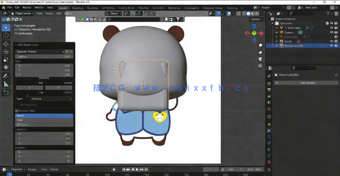 Blender毛绒小狗3D建模完整实例制作流程视频教程(图3) Blender毛绒小狗3D建模完整实例制作流程视频教程(图3)