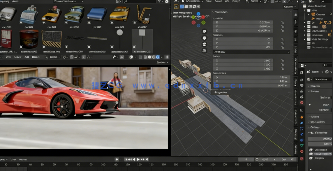 Blender汽车动画完整制作流程大师级视频教程(图4) Blender汽车动画完整制作流程大师级视频教程(图4)
