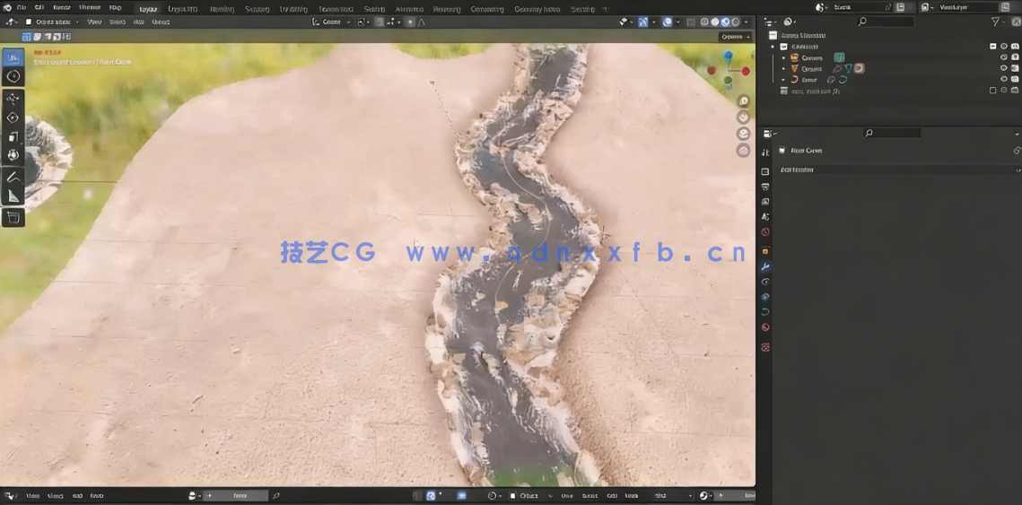 Blender使用插件制作苔藓与流水效果视频教程(图2) Blender使用插件制作苔藓与流水效果视频教程(图2)