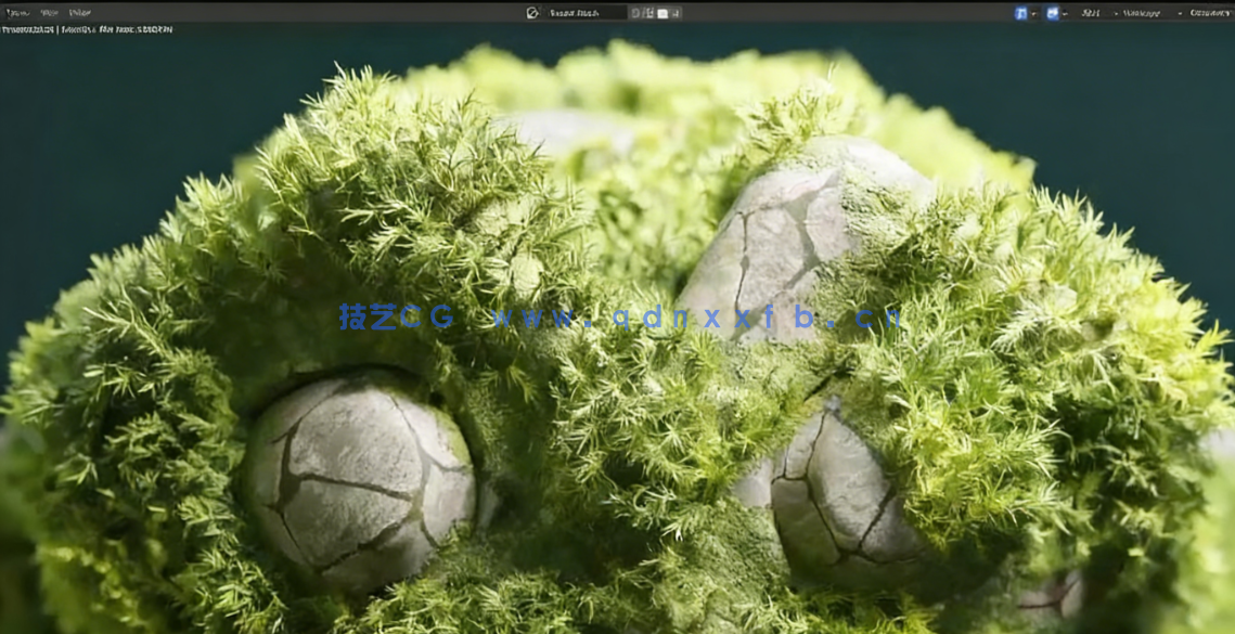 Blender使用插件制作苔藓与流水效果视频教程(图3) Blender使用插件制作苔藓与流水效果视频教程(图3)