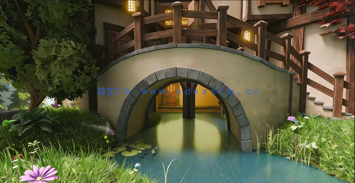 Blender 4复古迷你城堡池塘石桥完整制作流程视频教程(图3) Blender 4复古迷你城堡池塘石桥完整制作流程视频教程(图3)