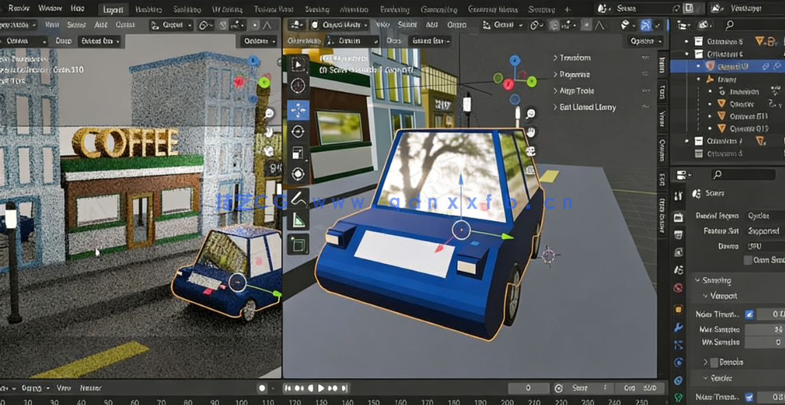 Blender低多边形小汽车建模动画制作视频教程(图6) Blender低多边形小汽车建模动画制作视频教程(图6)