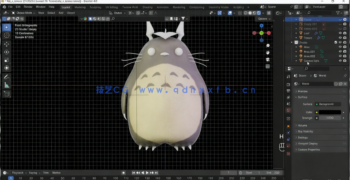 Blender 4吉卜力龙猫动漫角色制作流程视频教程(图2) Blender 4吉卜力龙猫动漫角色制作流程视频教程(图2)