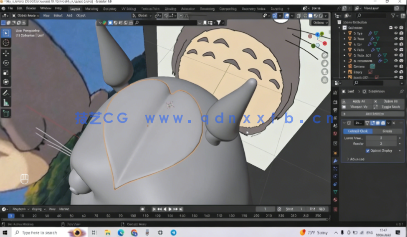 Blender 4吉卜力龙猫动漫角色制作流程视频教程(图3) Blender 4吉卜力龙猫动漫角色制作流程视频教程(图3)