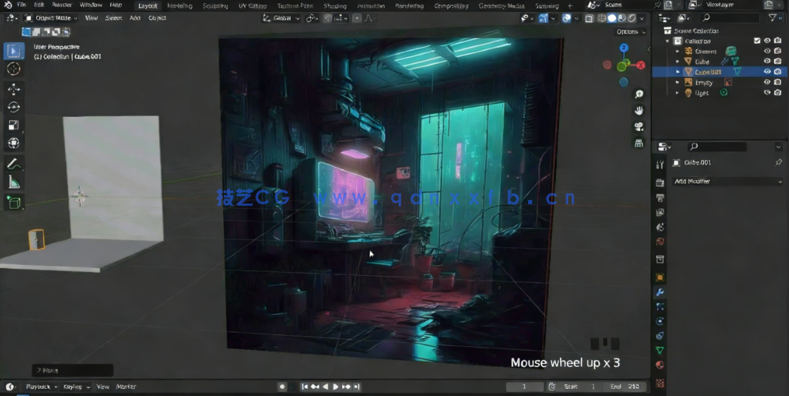 Blender赛博朋克主题房间建模制作视频教程(图6) Blender赛博朋克主题房间建模制作视频教程(图6)