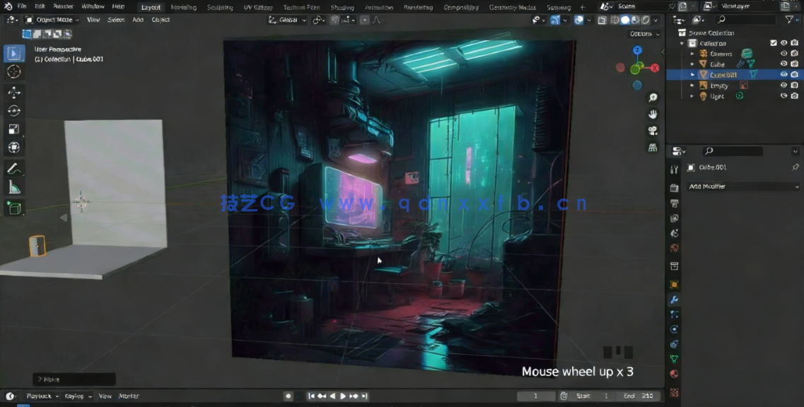 Blender日本街边小巷环境场景制作流程视频教程(图6) Blender日本街边小巷环境场景制作流程视频教程(图6)