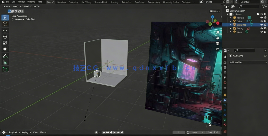 Blender日本街边小巷环境场景制作流程视频教程(图2) Blender日本街边小巷环境场景制作流程视频教程(图2)