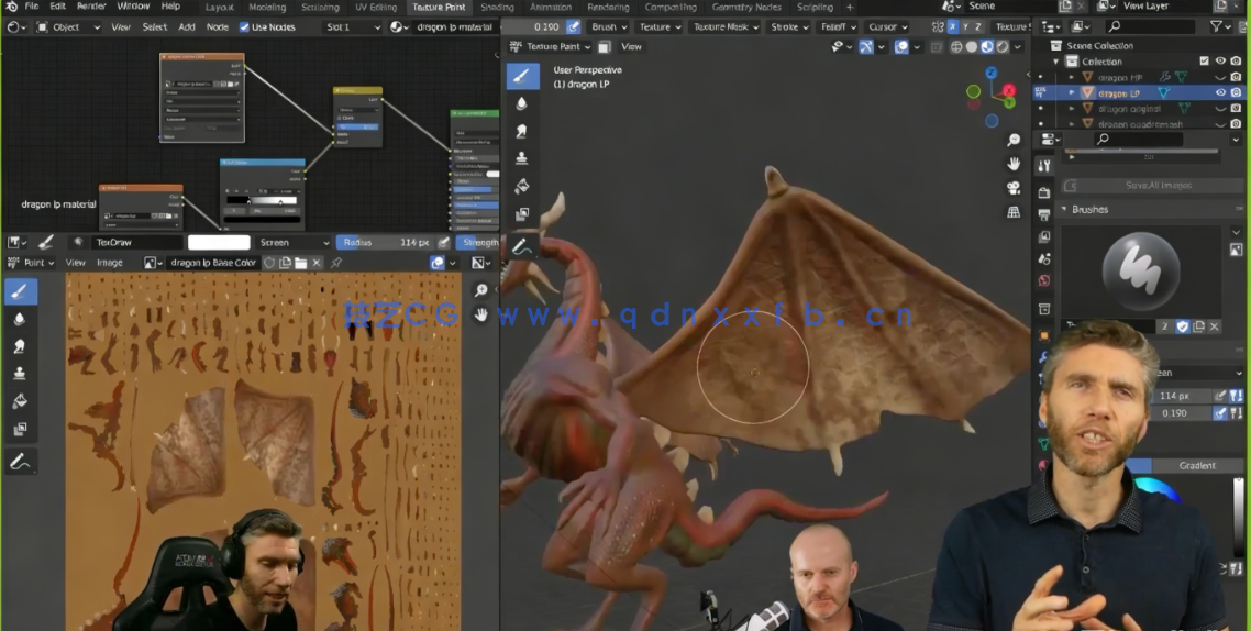 Blender龙模型3D雕刻实例制作工作流程视频教程(图5) Blender龙模型3D雕刻实例制作工作流程视频教程(图5)