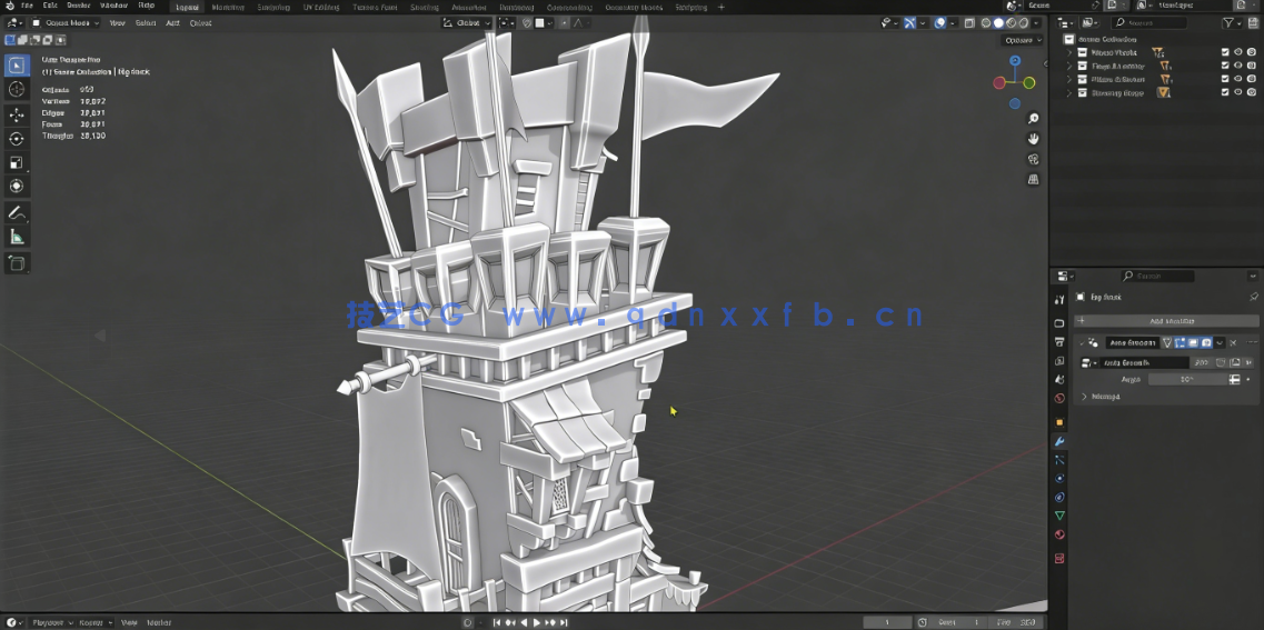 Blender 4.1城堡游戏资产纹理绘制视频教程(图2) Blender 4.1城堡游戏资产纹理绘制视频教程(图2)