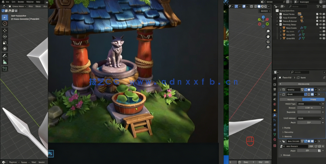 Blender 4.1城堡游戏资产纹理绘制视频教程(图3) Blender 4.1城堡游戏资产纹理绘制视频教程(图3)