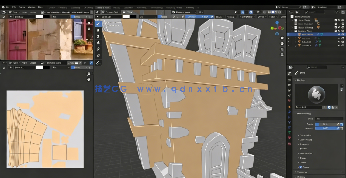 Blender 4.1城堡游戏资产纹理绘制视频教程(图5) Blender 4.1城堡游戏资产纹理绘制视频教程(图5)