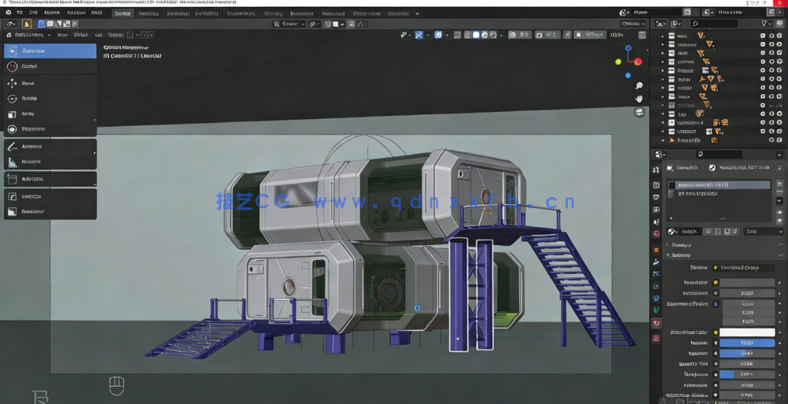Blender太空仓沙漠着陆场景建模与合成制作视频教程(图6) Blender太空仓沙漠着陆场景建模与合成制作视频教程(图6)