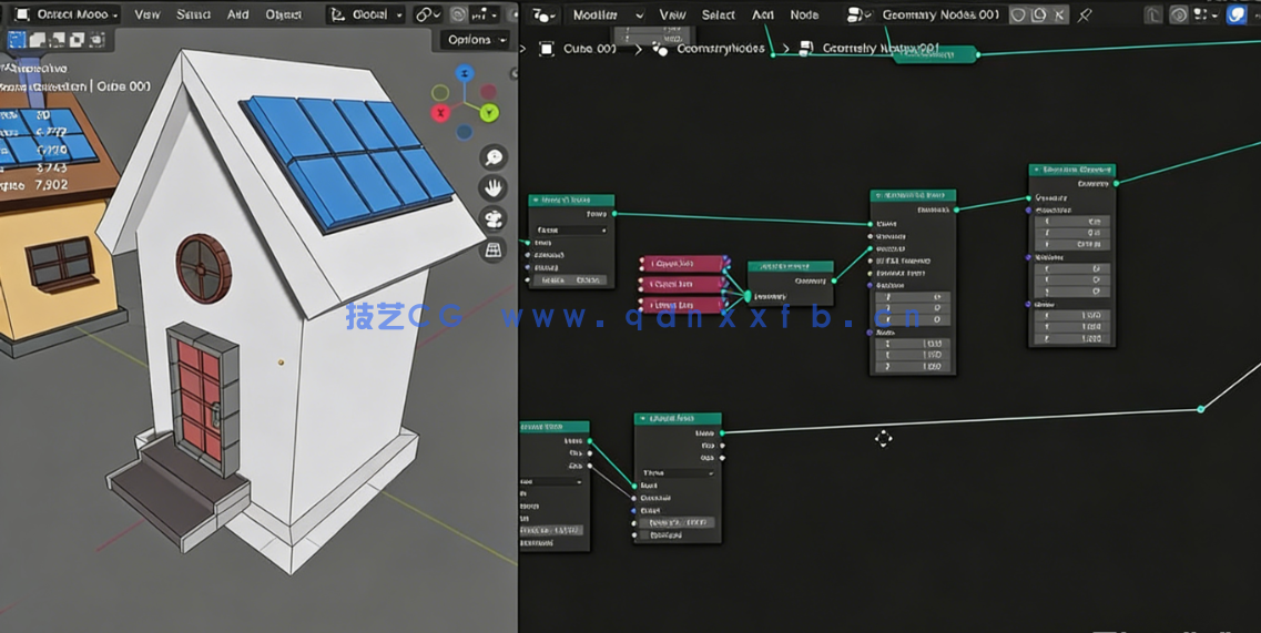 Blender 4几何节点制作程序化建筑视频教程(图3) Blender 4几何节点制作程序化建筑视频教程(图3)