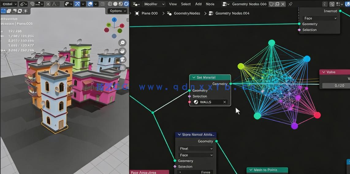 Blender 4几何节点制作程序化建筑视频教程(图6) Blender 4几何节点制作程序化建筑视频教程(图6)